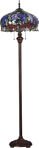 Miniatura 3 de bieye L1057416-inches rosa estilo Tiffany vidrieras lámpara de pie