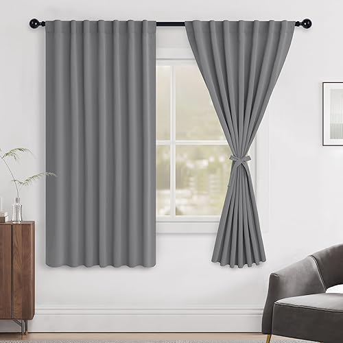 Miniatura 76 de Hiasan Cortinas opacas blancas extra anchas para dormitorio, cortinas opacas térmicas extra anchas de 72 pulgadas de largo, con pestaña trasera,