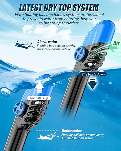 Miniatura 5 de QingSong - Máscara de esnórquel de cara completa, equipo de esnórquel con soporte para cámara, vista panorámica plegable de 180 grados,