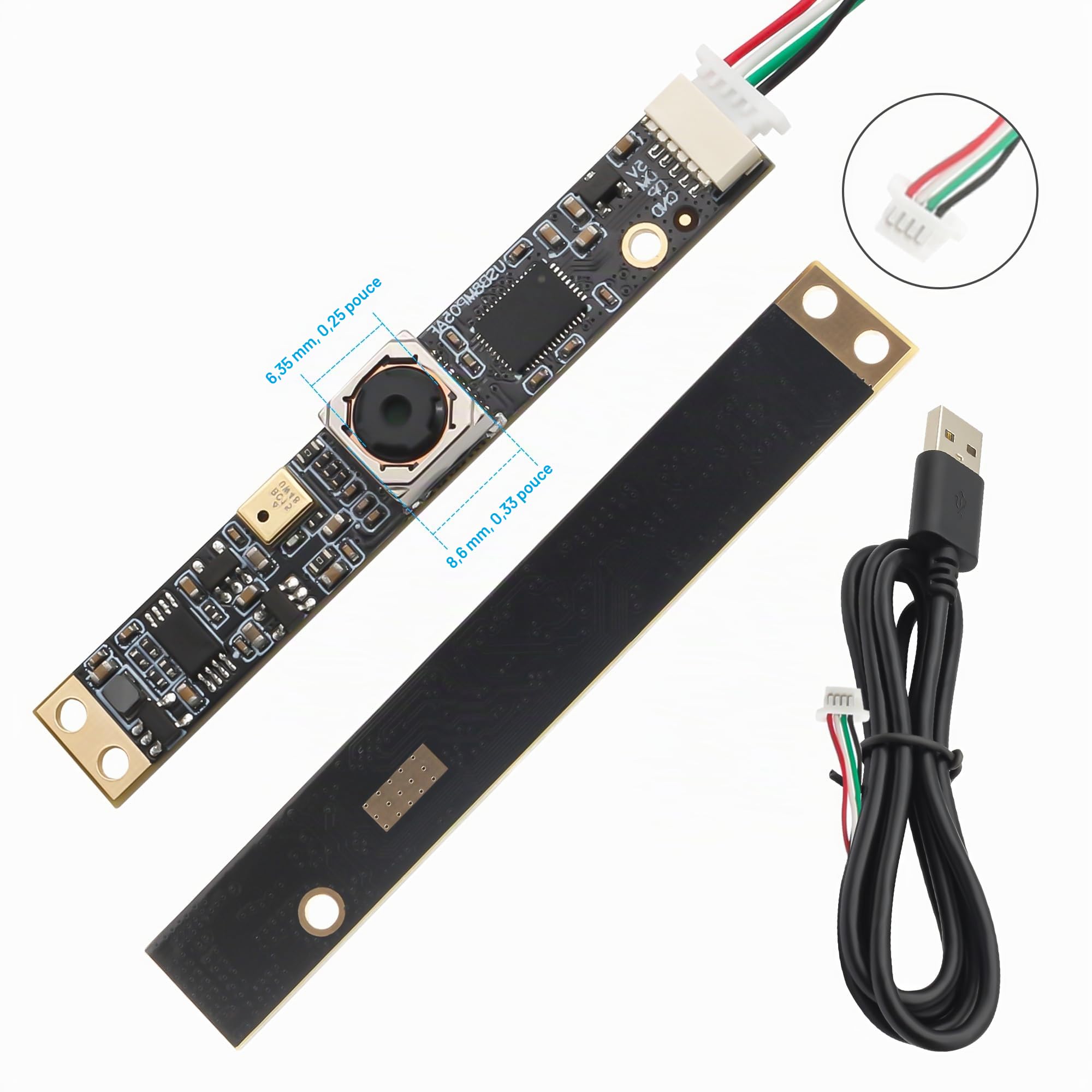 Svpro Caméra USB autofocus 8 MP avec microphone pour ordinateur UVC USB2.0 Mini webcam Board