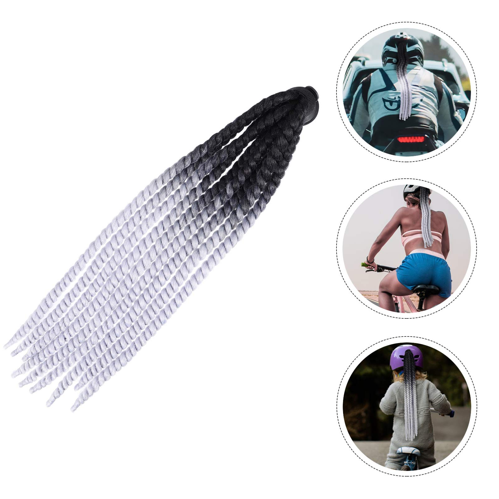 VICASKY Ski Helmet Cool Helmet Decoration Helmet Dreadlocks Ponytail Abs Hollow Roll Crystal Miss Girls Accessories Helmet Braid Decor Suction Cup Helmet Hair