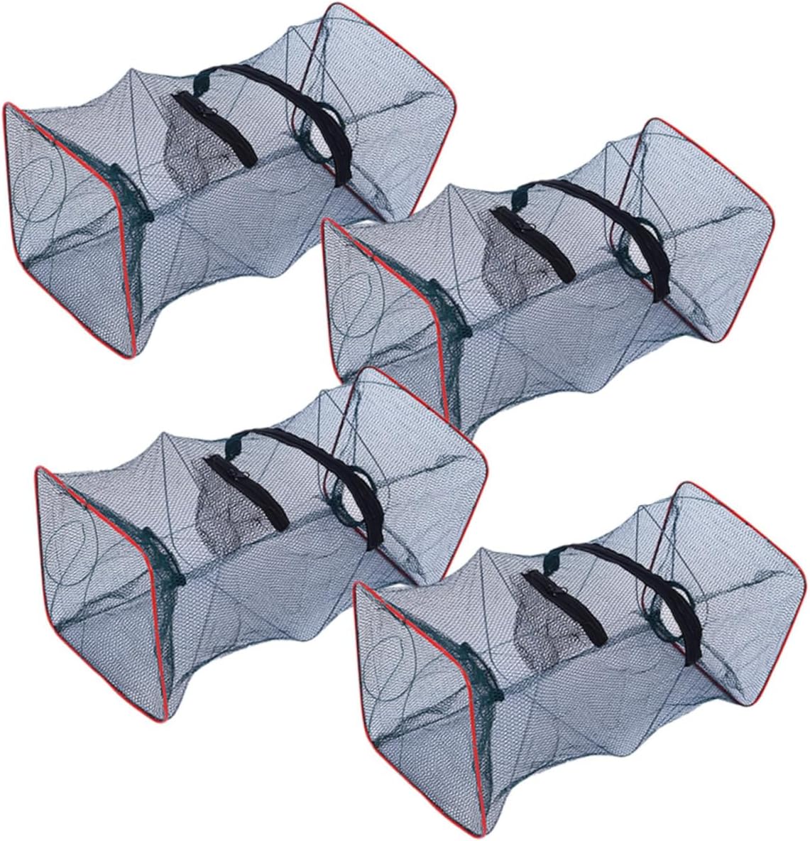 Abaodam 4pcs Crawfish Net Traps Portable Fishing Cast Net Lobster Bait Trap Design