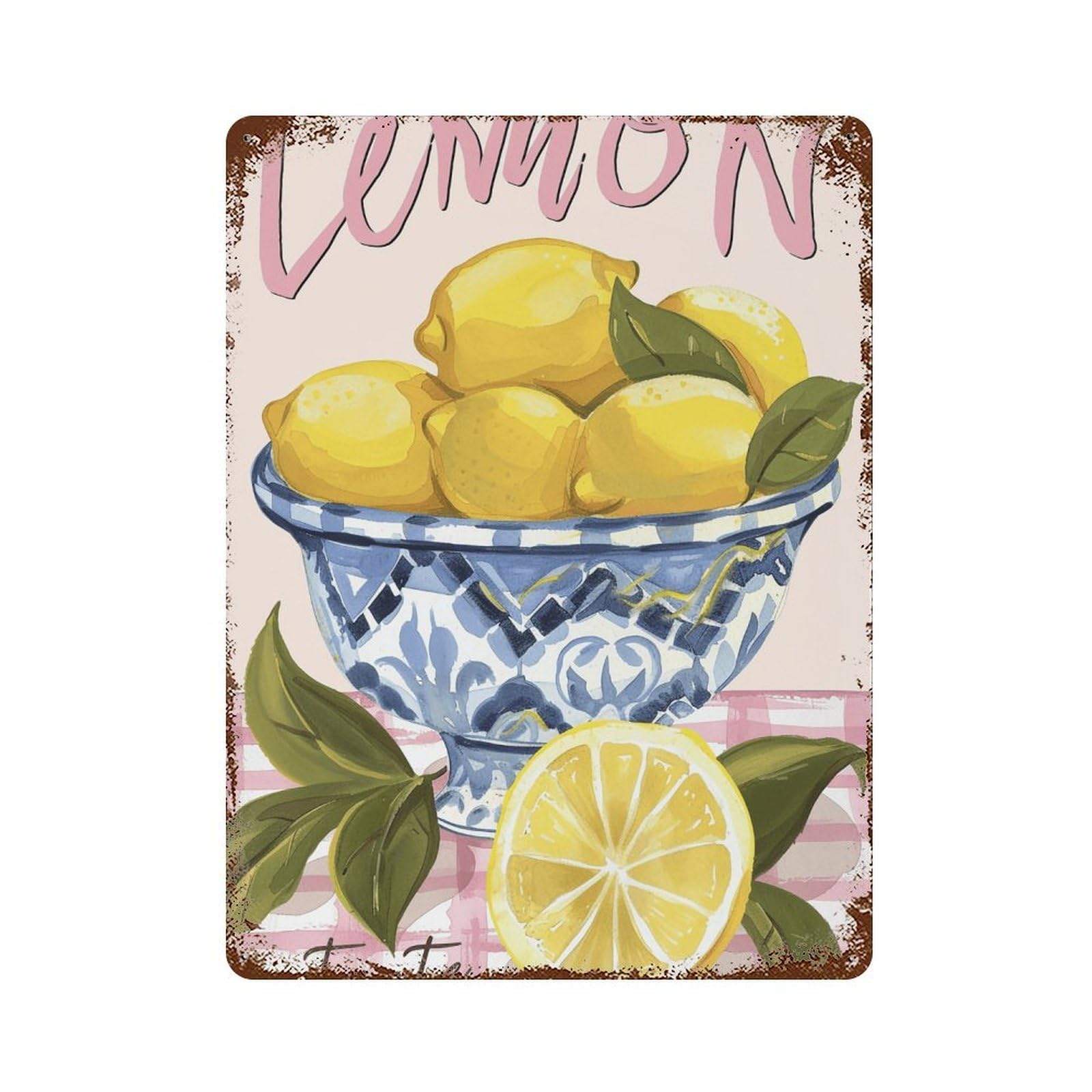 HDURYEYRYY Lemon 03 Wall Retro Iron Vintage Art Metal Tin Sign Poster Modern Home Cofffee Club Art Bar Shop Decor 40x30cm