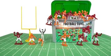 Kaskey Kids Football Guys, Maroon vs. Orange, 30 Pieces in Each Set, Includes 2 Teams, Accessories, and Travel Storage Case, Nostalgic Sports Action Figures for Imaginative Play, Ages 3 and Up