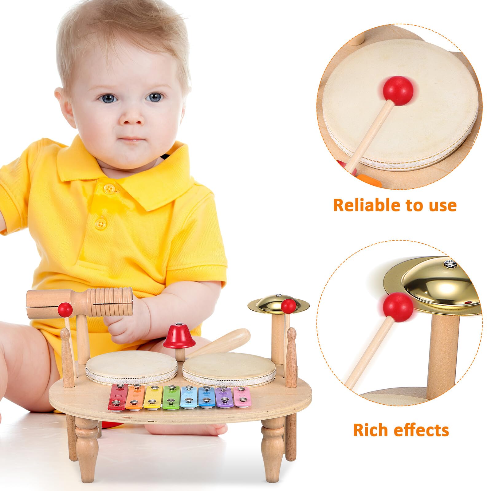 Xilofono in Legno Mini per Ragazzo Ragazza, Strumento Musicale Colorato | Tamburi e Percussioni, Suono Chiaro ed Effetti Ricchi, Regalo Musicale