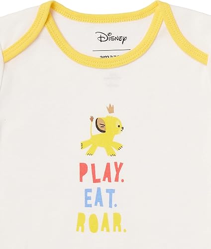 Miniatura 6 de Tienda Essentials Unisex Babies Disney  Marvel  Star Wars Long-Sleeve Bodysuits Pack of 5 Paquete de 5 Bambi Nature, Paquete de 5 leones King Play