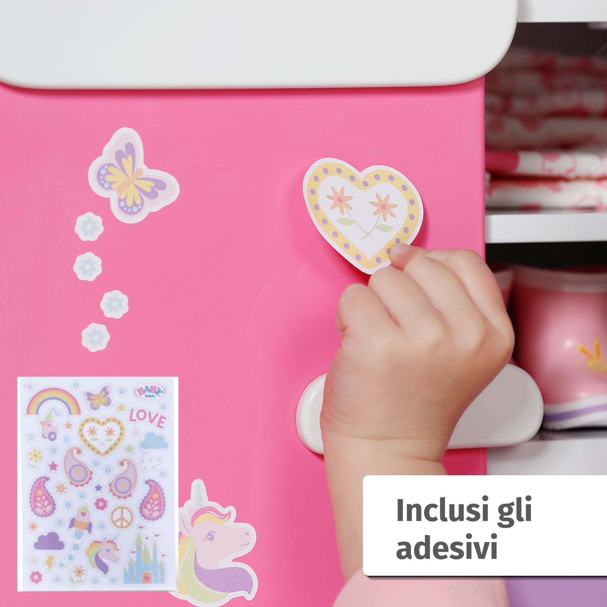 BABY born Armadio arcobaleno con luci e suoni | Luci e suoni, ripiani per scarpe, grucce e adesivi