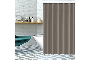 Brown Shower Curtain Liner With 3 Magnetic Weights To Keep The Liner From Billowing