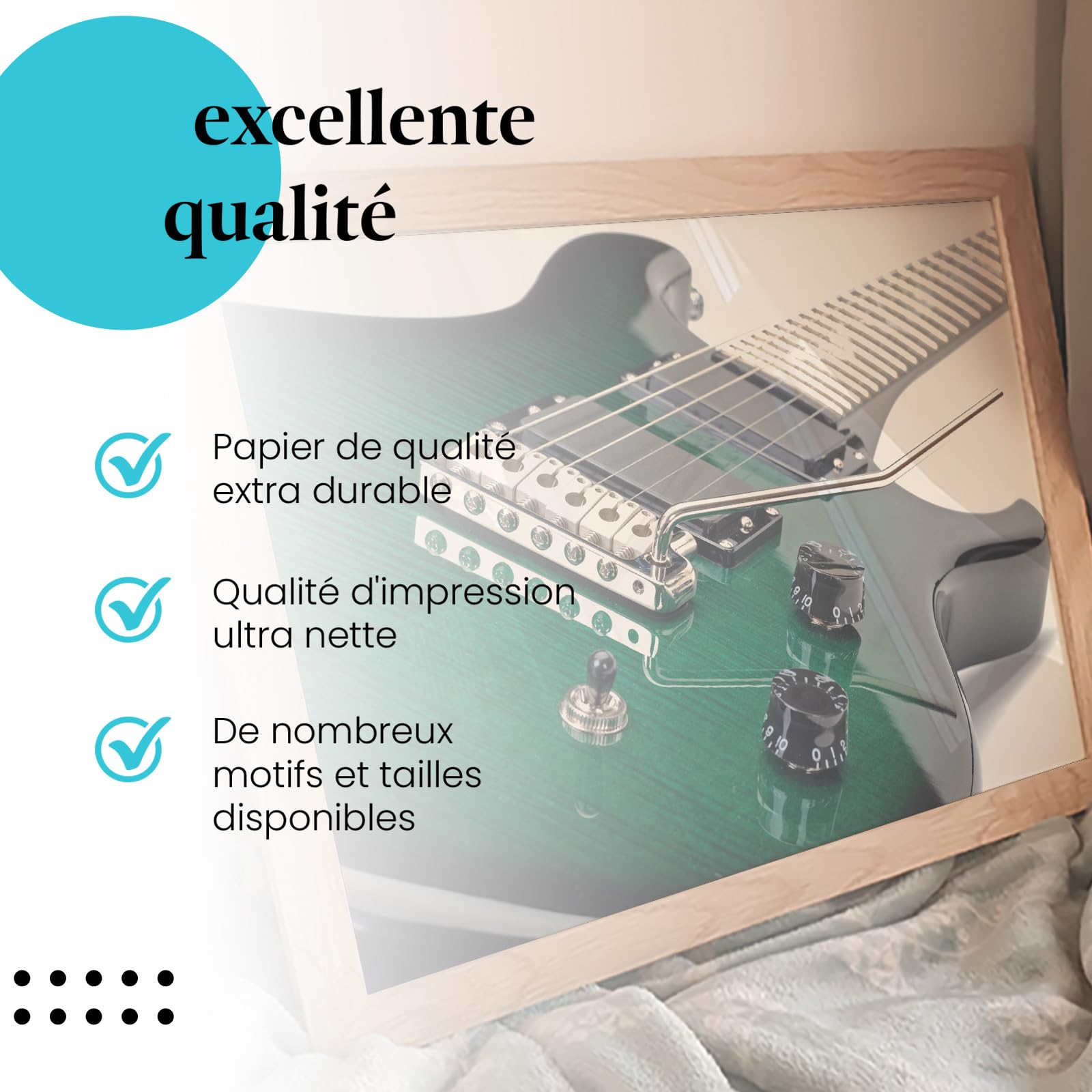 Postereck - 0931 - Guitare électrique, instrument de musique, rock. Art Mural Tirage – Décoration musique, Canvas - toile - 100,0 cm x 75,0 cm