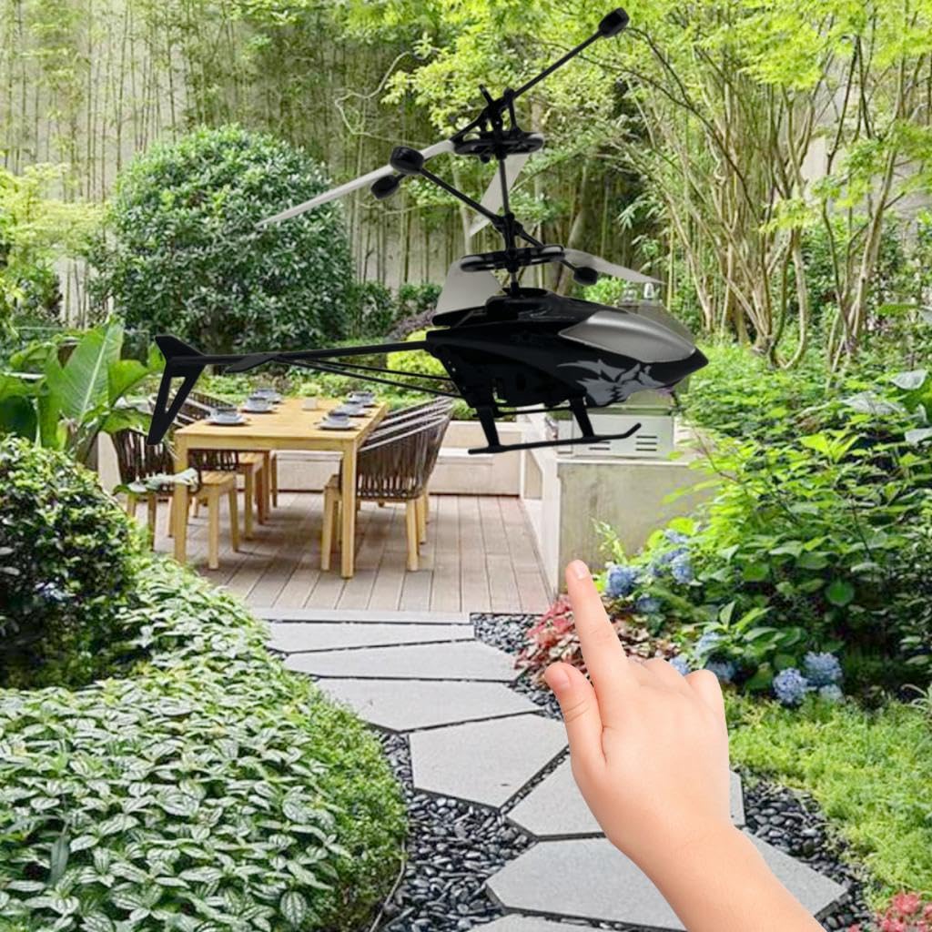 predolo 2X Elicottero Giocattolo a Induzione 2 Canali Resistente alle Cadute per Giardino Esterno Wolf, 4 Pezzi