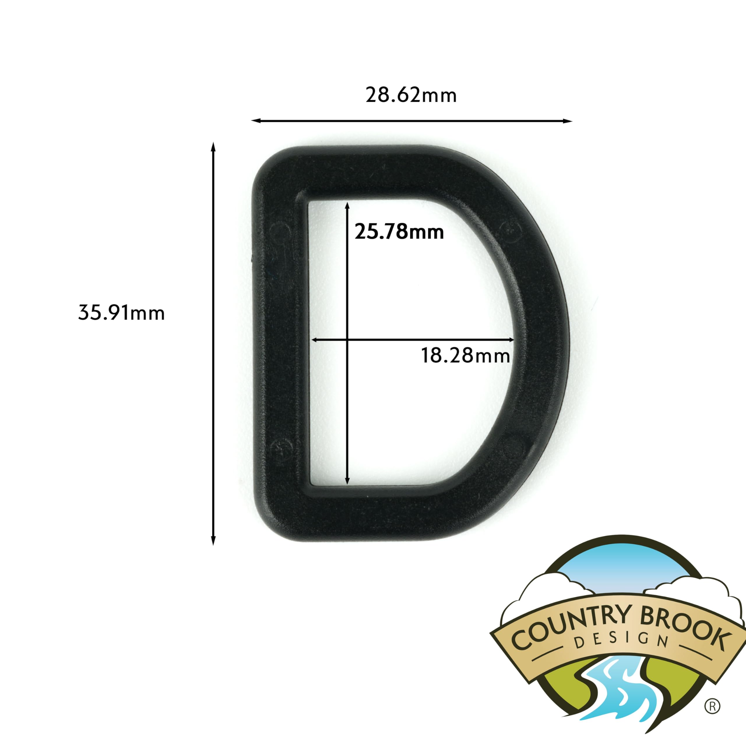 Country Brook Design - Black Plastic D-Rings (1 Inch, 100 Pack) - Image 3