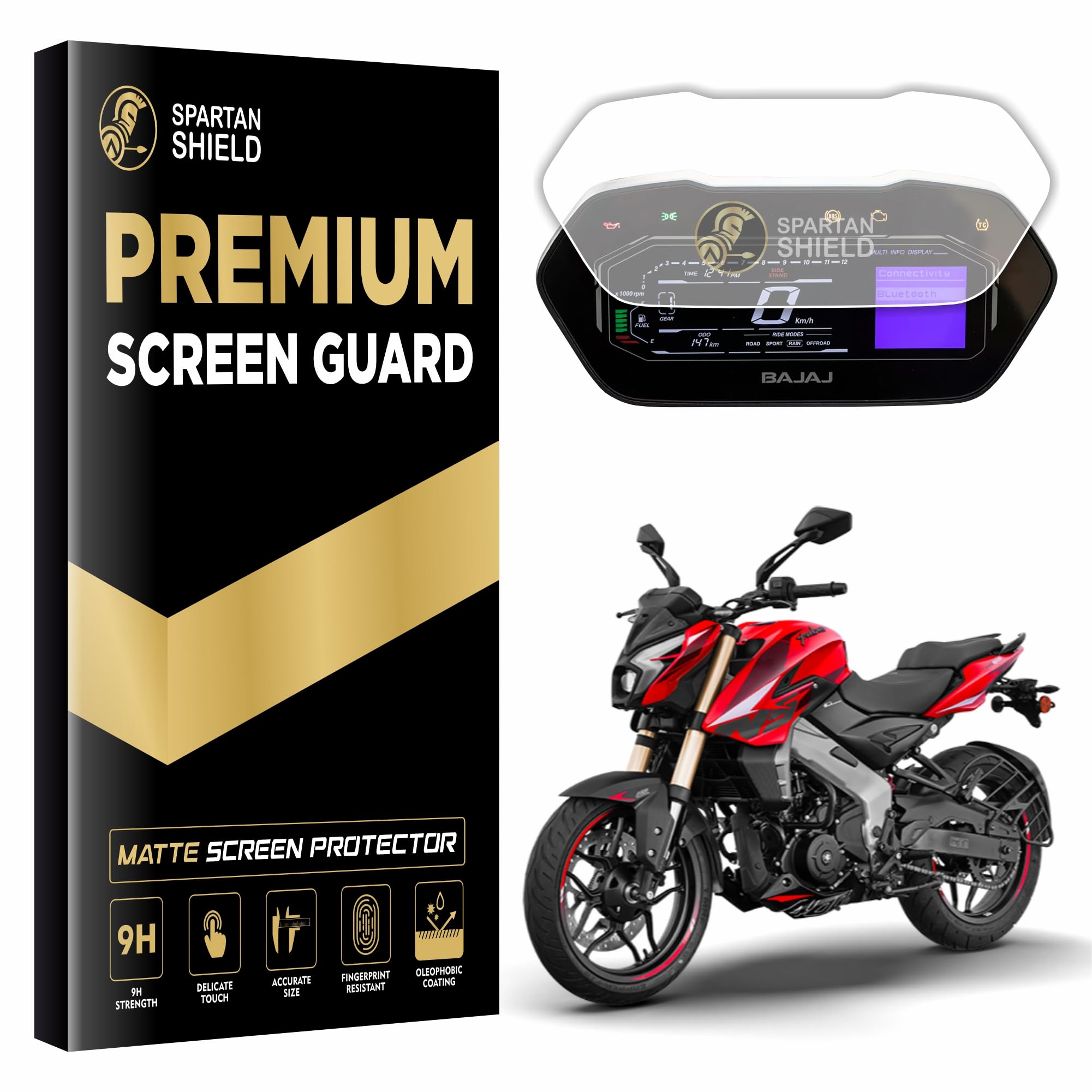 Spartan Shield Matte Digital Meter Screen Guard For Bajaj Pulsar