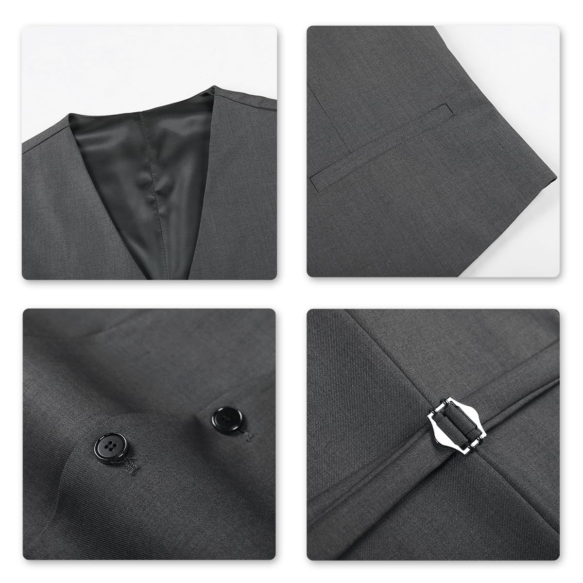 Allthemen Abito da Uomo 3 Pezzi Slim Fit Completo Formale da Matrimonio Un Bottone Giacca Gilet Pantaloni