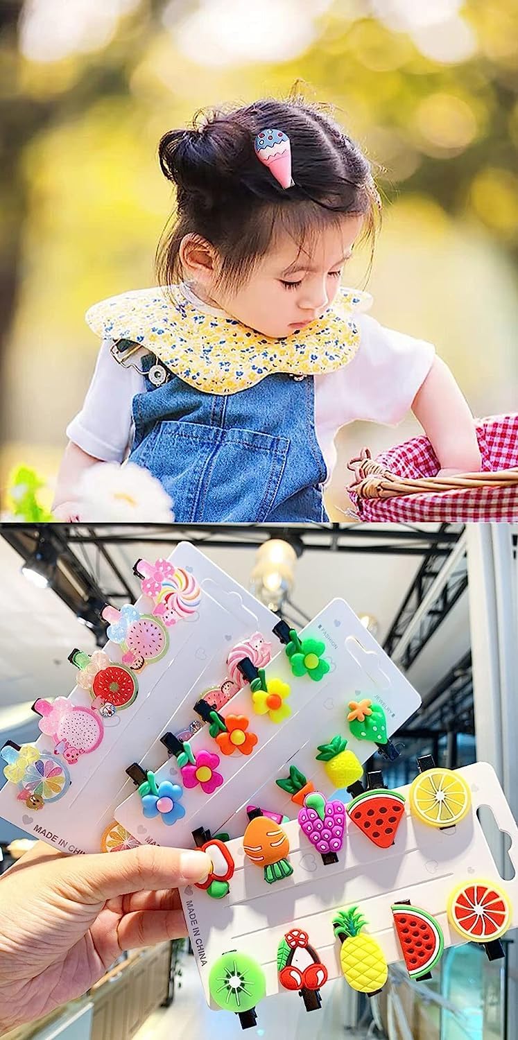 Fruits Rainbow Unicorn Hair Clips Set Baby Hairpin For Kids Girls Toddler Barrettes Hair Accessories 10 Pieces MultiColor Assorted Design