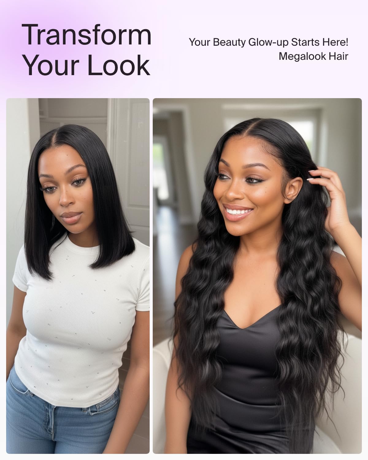 Glueless Wigs Human Hair Pre Plucked Pre Cut 13x6 HD Lace Front Wigs Upgraded Ear-to-Ear Frontal Wigs Human Hair 220% Density Loose Deep Wave Wig Pre Bleached Drawstring Wig 20 Inch