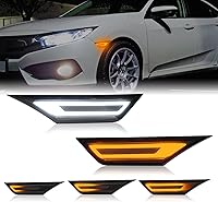 Vista 1 de Front Sequential LED Turn Signal Lights Replacement for Civic Coupe/Hatchback/Sedan 2016-2021, Dynamic Side Marker Fender Driving Lamp, Amber Side