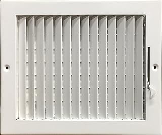 8" x 6" Adjustable Blade Sidewall Ceiling Register Vent Cover Diffuser Heavy Duty Stamped Steel (Outside Dimension 10" x 8"))