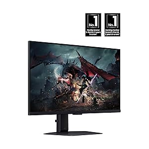 SAMSUNG 27-Inch Odyssey G50D Series QHD Fast IPS G-Sync Compatible Gaming Monitor, 1ms, VESA DisplayHDR 400, 180Hz, AMD FreeSync, Adjustable Stand, Eye Saver Mode, LS27DG500ENXZA