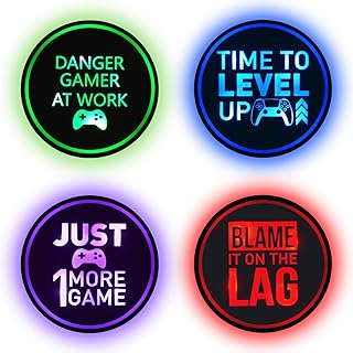 Gaming Coasters by Dreamcontroller USB Rechargeable LED Coaster for Game...