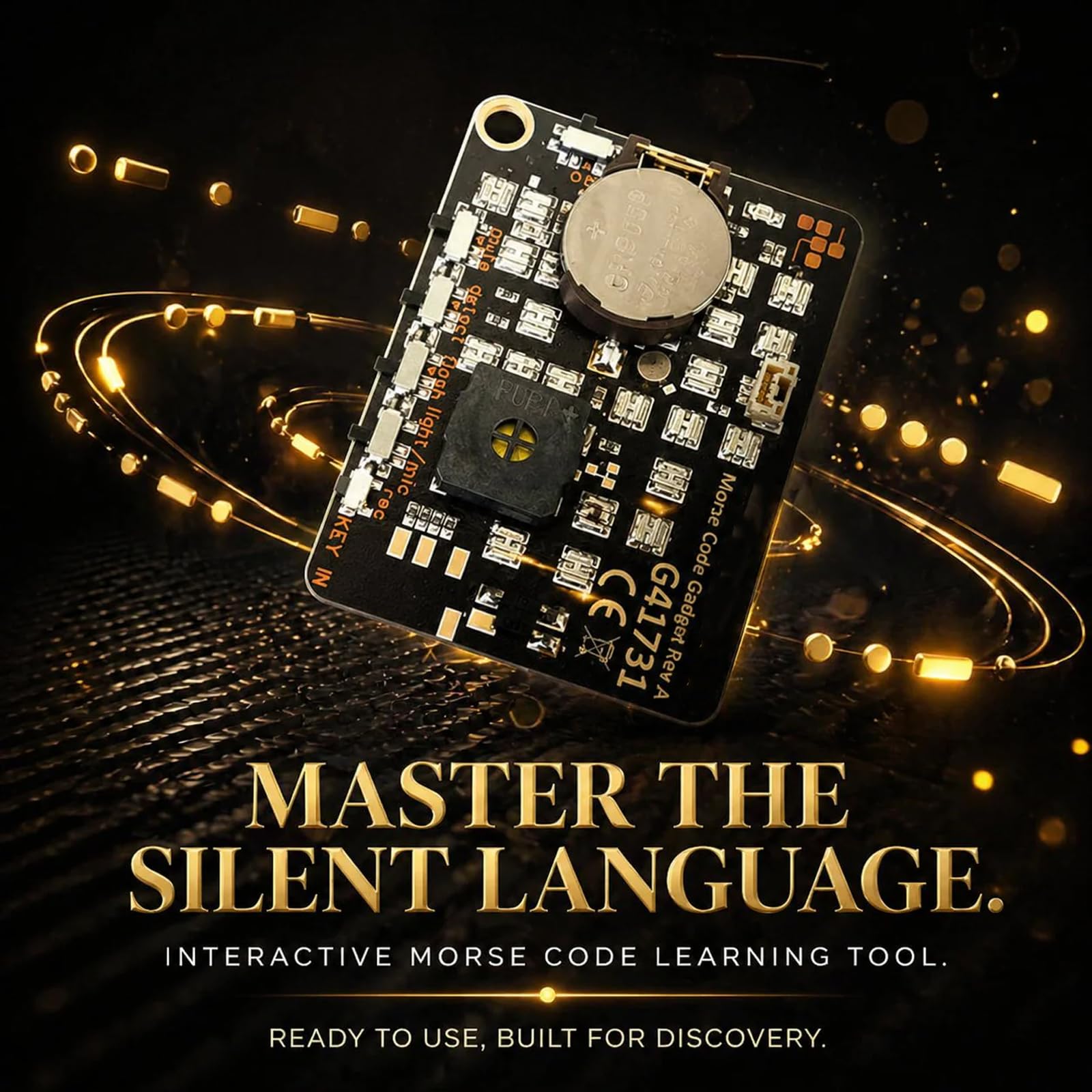Morse Code Trainer Card Max, Morse Code Trainer Kit with Interactive LEDs & Signal Buttons for Adult Morse Code Learning, Telegraph Practice & Encryption Training (2PCS) — view 4