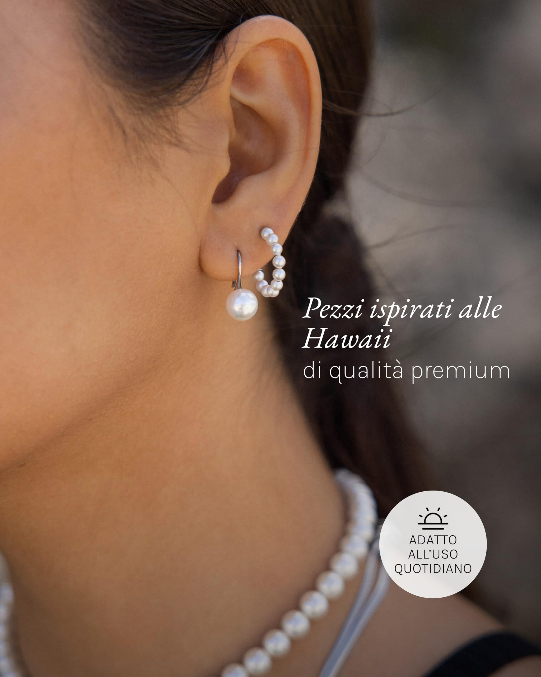 PURELEI® Pure Soul - Orecchini da donna, impermeabili, con perle in acciaio inox, idea regalo per donna