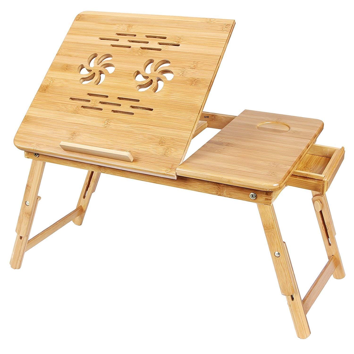 GHK M10 Portable Lapdesk Bamboo Wood Foldable Laptop Table Multipurpose Writing,Working,Eating,Reading Height Adjustable (B08L9TZ6CX) Amazon Price History, Amazon Price Tracker