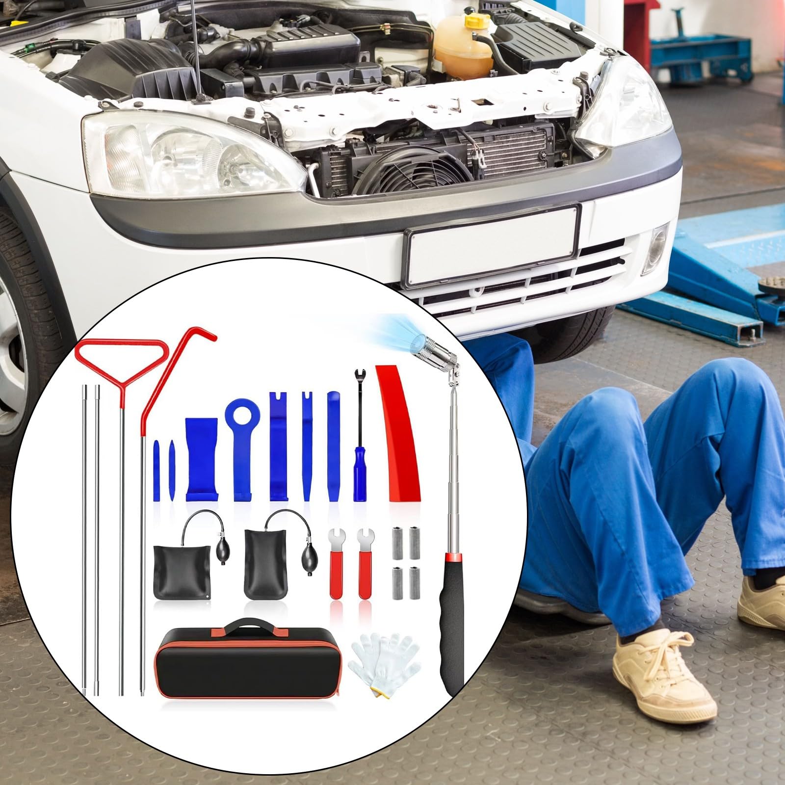 Montesy 24Pcs Vehicle Toolkit Ergonomic Handle Antiscratch Design Professional Automotive Repair Tool For Interior Trim Removal