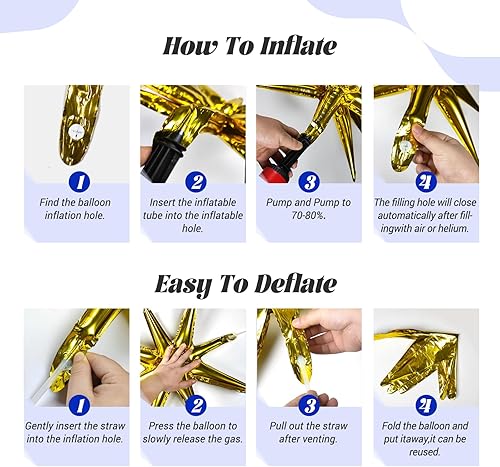 Miniatura 4 de Kit de guirnalda de arco de globos azul rey y dorado con globos de aluminio en explosión de estrellas, globos de 5, 10, 12, 18 pulgadas, azul