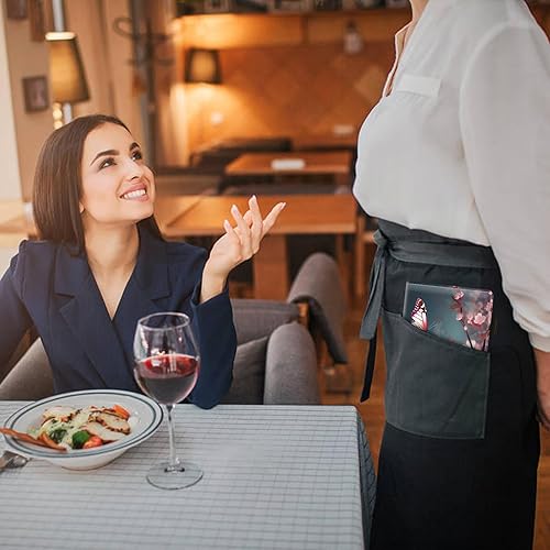 Vista 31 de Organizador de libro de servidor, libros de servidor de mariposa azul intermitente para camarera, organizador de libro de camarera de cuero Mariposa