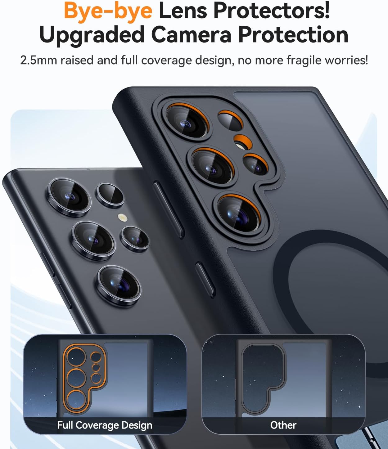 CANSHN Strong Magnetic & Seamless Stand Designed for Samsung Galaxy S22 Ultra Case [Full Camera Protection] [Adjustable Kickstand] [Compatible with MagSafe] Translucent Matte Phone Cover - Black