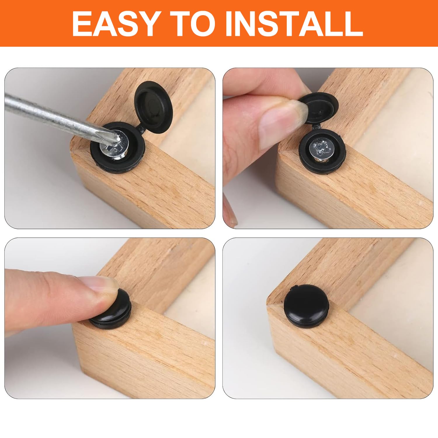 Set 4 Viti Per Targa 4.8x16mm Con Cappucci - Bianco, Blu, Nero - Foto 3