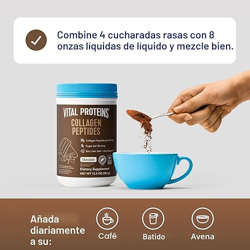 Miniatura 8 de Vital Proteins - Péptidos de colágeno en polvo - Polvo de chocolate para la salud del cabello, uñas, piel, huesos y articulaciones, 13.5 oz
