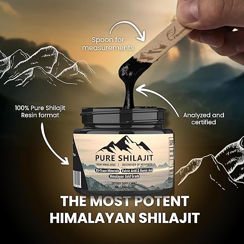 Miniatura 7 de Himilayan Resina, suplemento natural orgánico con más de 85 minerales traza + ácido húmico  Alta potencia que proporciona energía, fuerza e