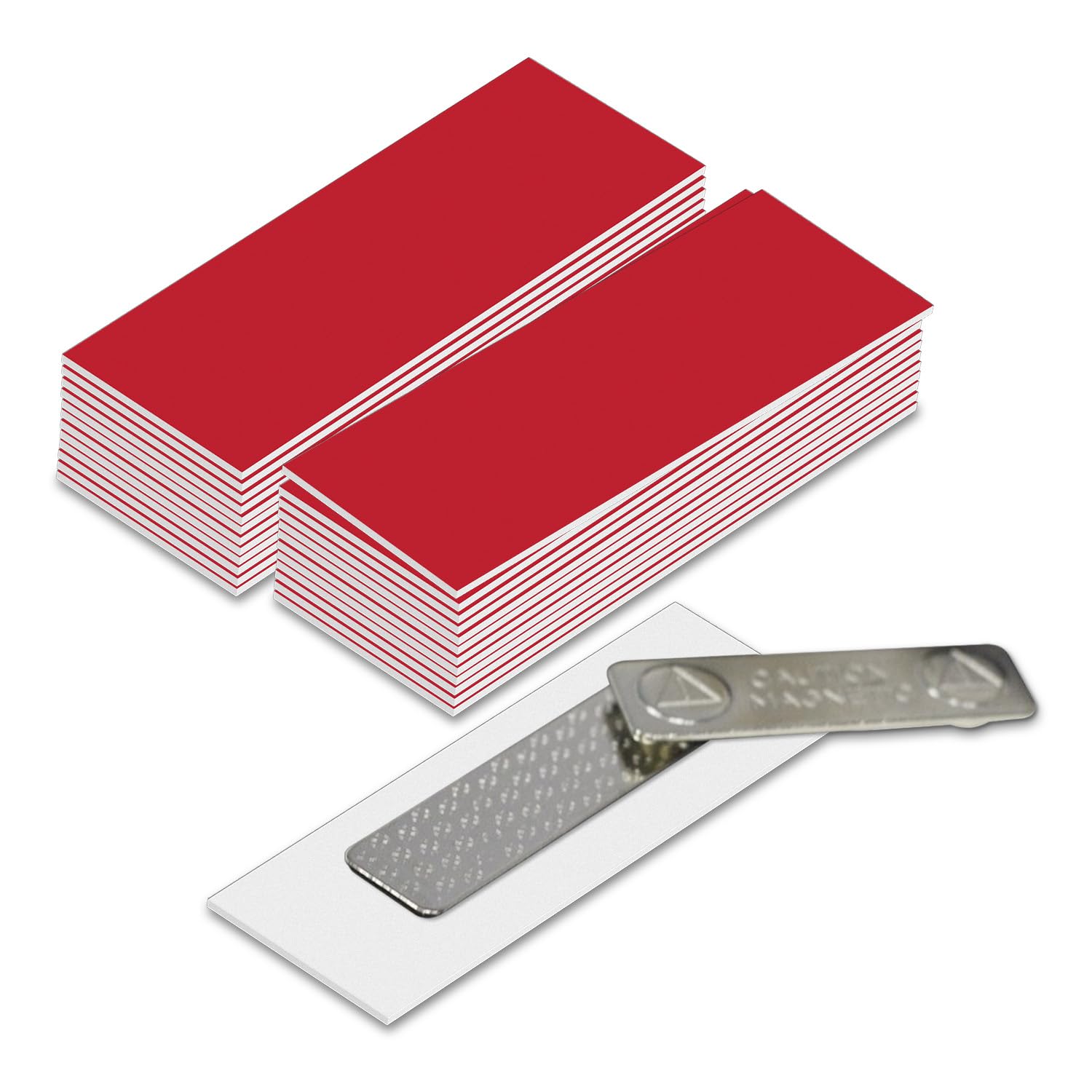 Namensschilder mit magnetischer Rückseite, 25 Stück rot