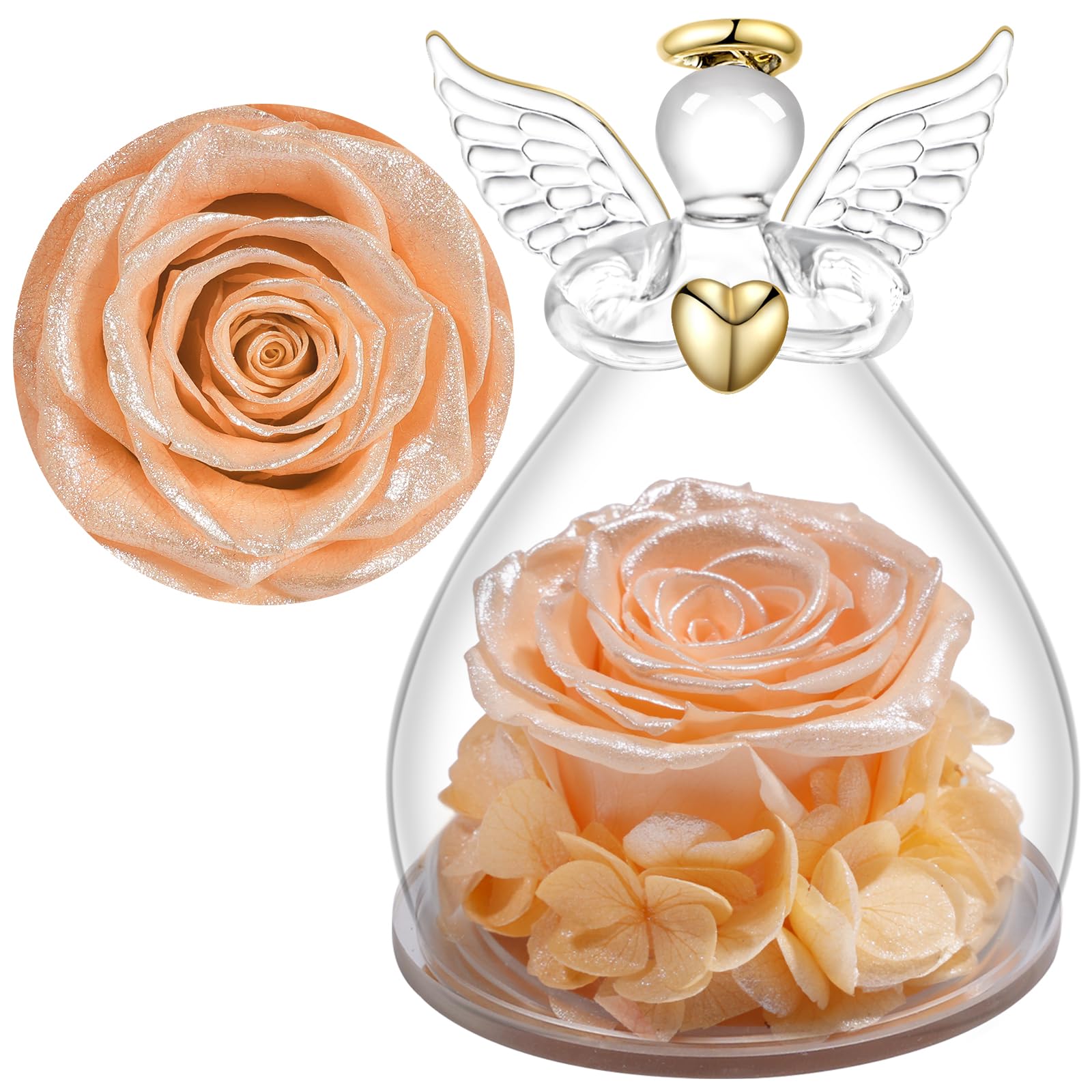 Yamonic Rosa Eterna Regalo Mujer,Rosa Eterna Natural Preservada con Figura Ángel Regalo Dia de la Madre, Flores Preservadas Regalos Cumpleaños Mujer Abuela, Regalos para mamá en el Día de la Madre — view 17