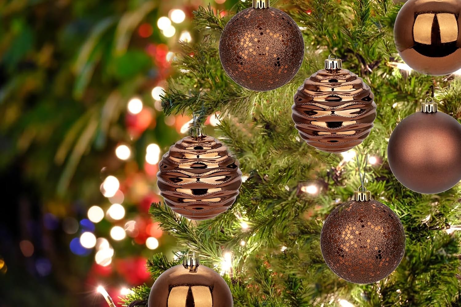 3.15" Bronze Christmas Ornaments for Christmas Tree 12 Pcs Medium Shatterproof Balls Christmas Tree Decorations Xmas Ornaments Balls with Hanging Loop for Wedding Holiday Party Wreath Home Decor - Image 5