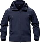 TACVASEN Veste militaire tactique Soft Shell pour hommes imperméable à la chaleur avec vestes de travail isolées doublées de capuche