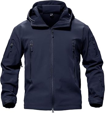 TACVASEN Mens Fleece Softshell Jacket Waterproof Winter Tactical Hooded