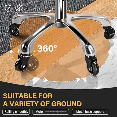 Miniatura 5 de Taburete rodante de alta resistencia con ruedas, taburete giratorio hidráulico ajustable, silla ergonómica de cuero grueso para cocina, dibujo,