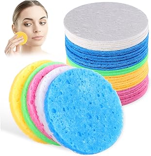 FRCOLOR 50 esponjas faciales comprimidas reut...