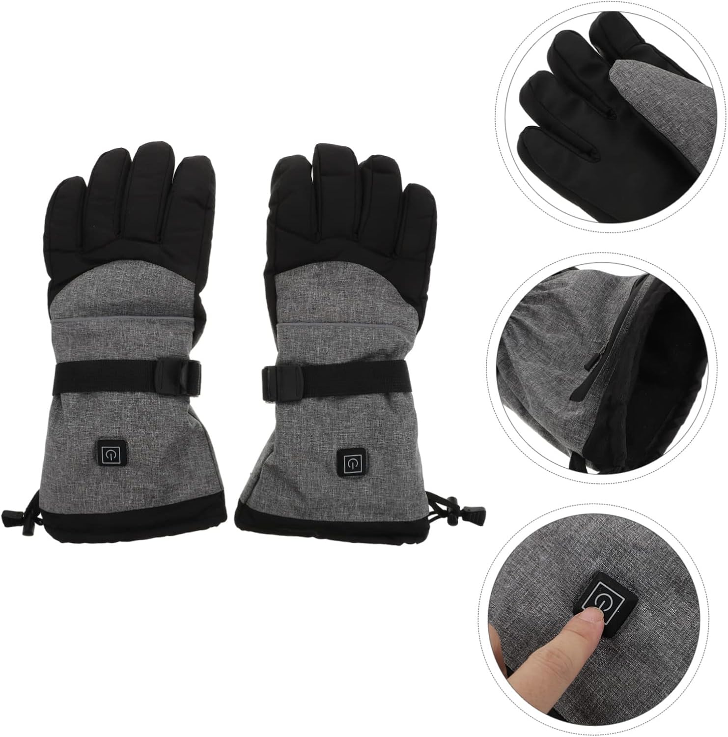 Toyvian 1Set Outdoor Heating Gloves Smart Electric Mitts for Skiing and Riding Comfortable Water Resistant Design Touchscreen Friendly Winter Supplies for Family and Friends