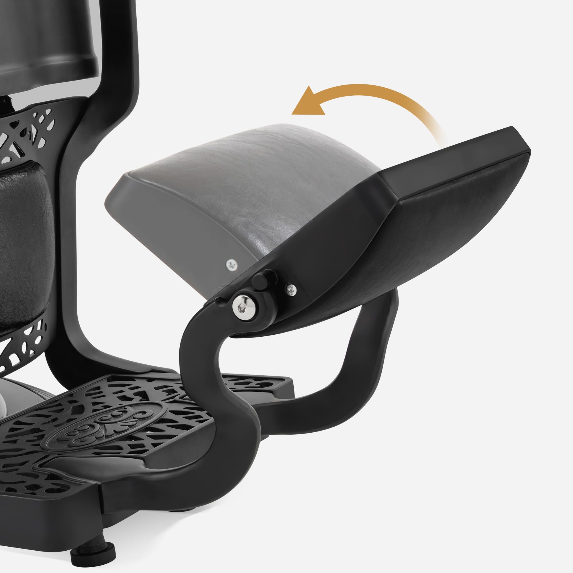 Sedia da parrucchiere con poggiatesta inclinabile regolabile in altezza girevole 360° stile retrò nero