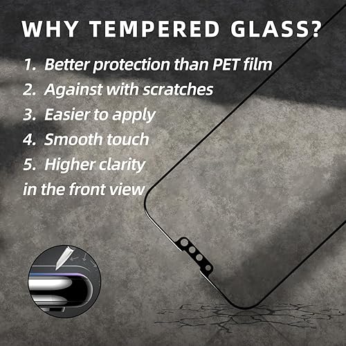 Miniatura 6 de EGKimBa Protector de pantalla de privacidad compatible con iPhone 16e, 14, 13 y 13 Pro de 6.1 pulgadas, vidrio templado con luz azul, colorido,