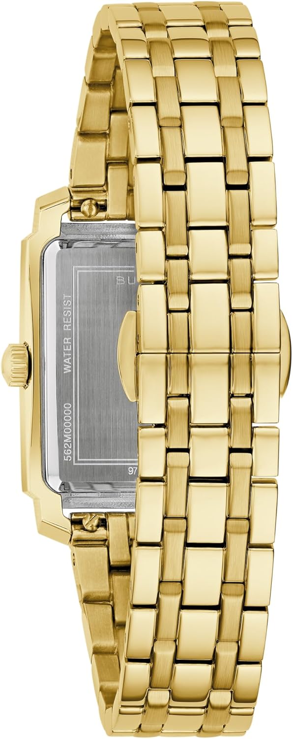 Bulova Sutton White Dial Gold-Tone Bracelet Watch 25mm - 97L186