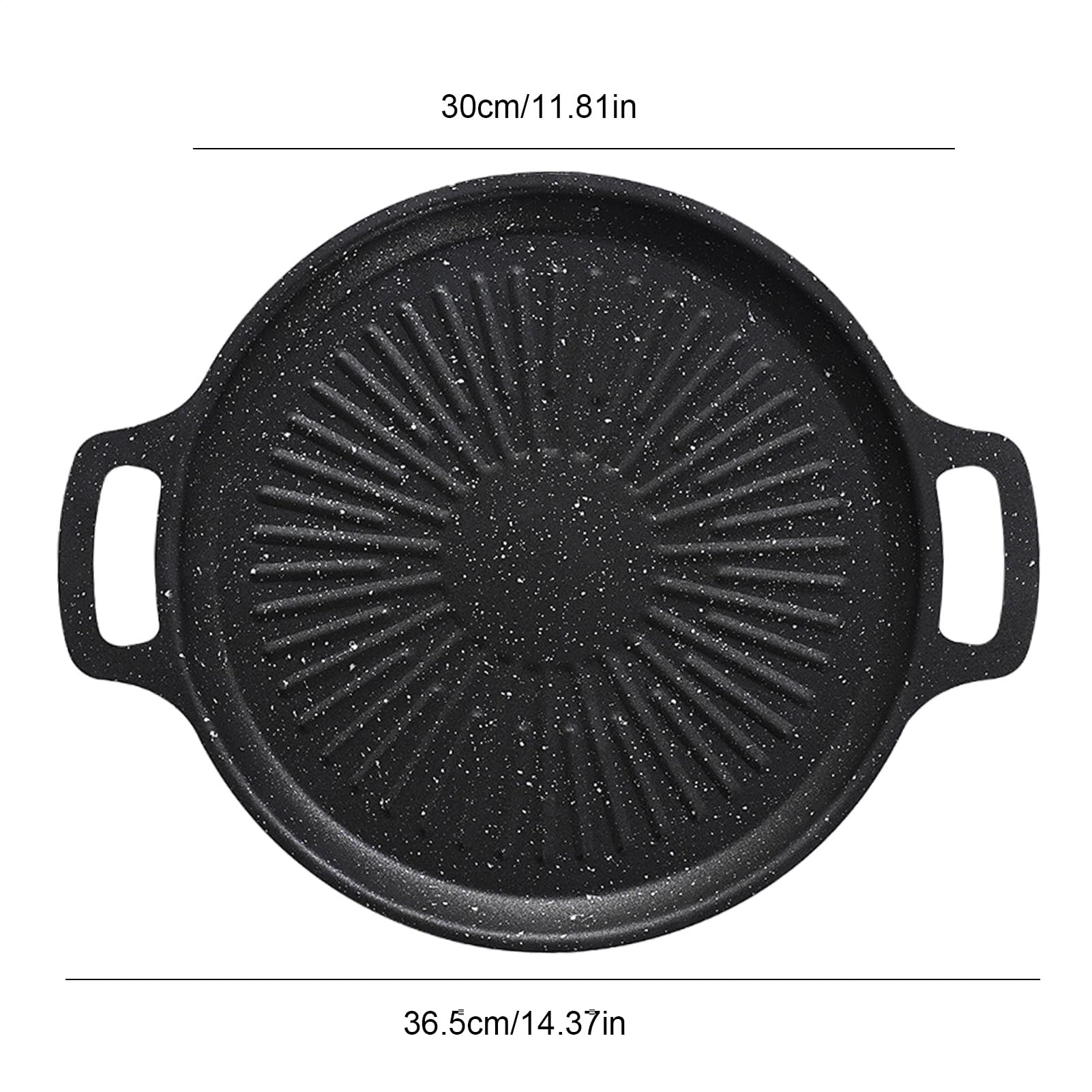 Kohlenstoffstahl Grillplatte Geriffelt,Kohlenstoffstahl Voreingebrannt Zum Braten,Grillplatte Gasgrill Und Holzkohlegrill Geeignet,Grillpfanne Groß,Kohlenstoffstahlpfanne Und Bratpfanne,Ø:30cm