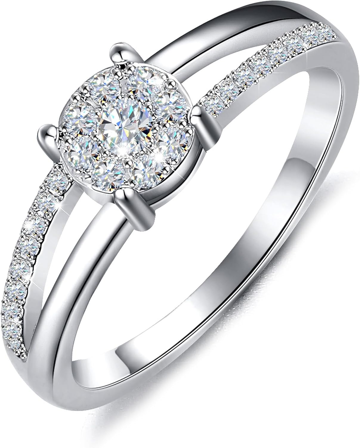 Promise Rings for Her Moissanite Engagement Rings Gold/Silver Wedding Ring Gifts for Women Size 4-12