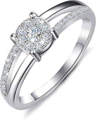 Promise Rings for Her Moissanite Engagement Rings Gold/Silver Wedding Ring Gifts for Women Size 4-12