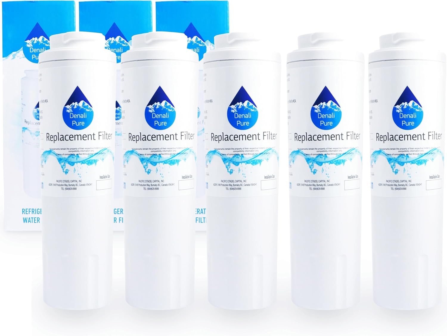 5-Pack Replacement for UKF-8001P Refrigerator Water Filter - Compatible with UKF-8001P Fridge Water Filter Cartridge