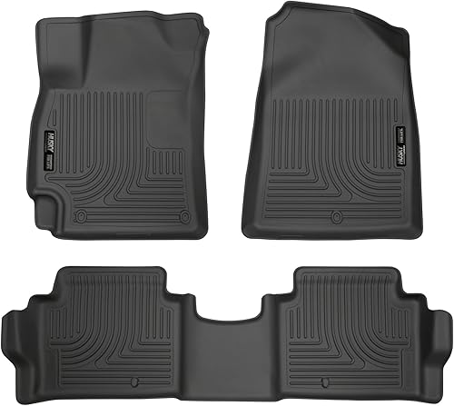 Husky Liners Weatherbeater Alfombrillas para el suelo  Compatible con Hyundai Elantra 2017-2020  Delantero y 2da Fila, 3 piezas Negro - 98871