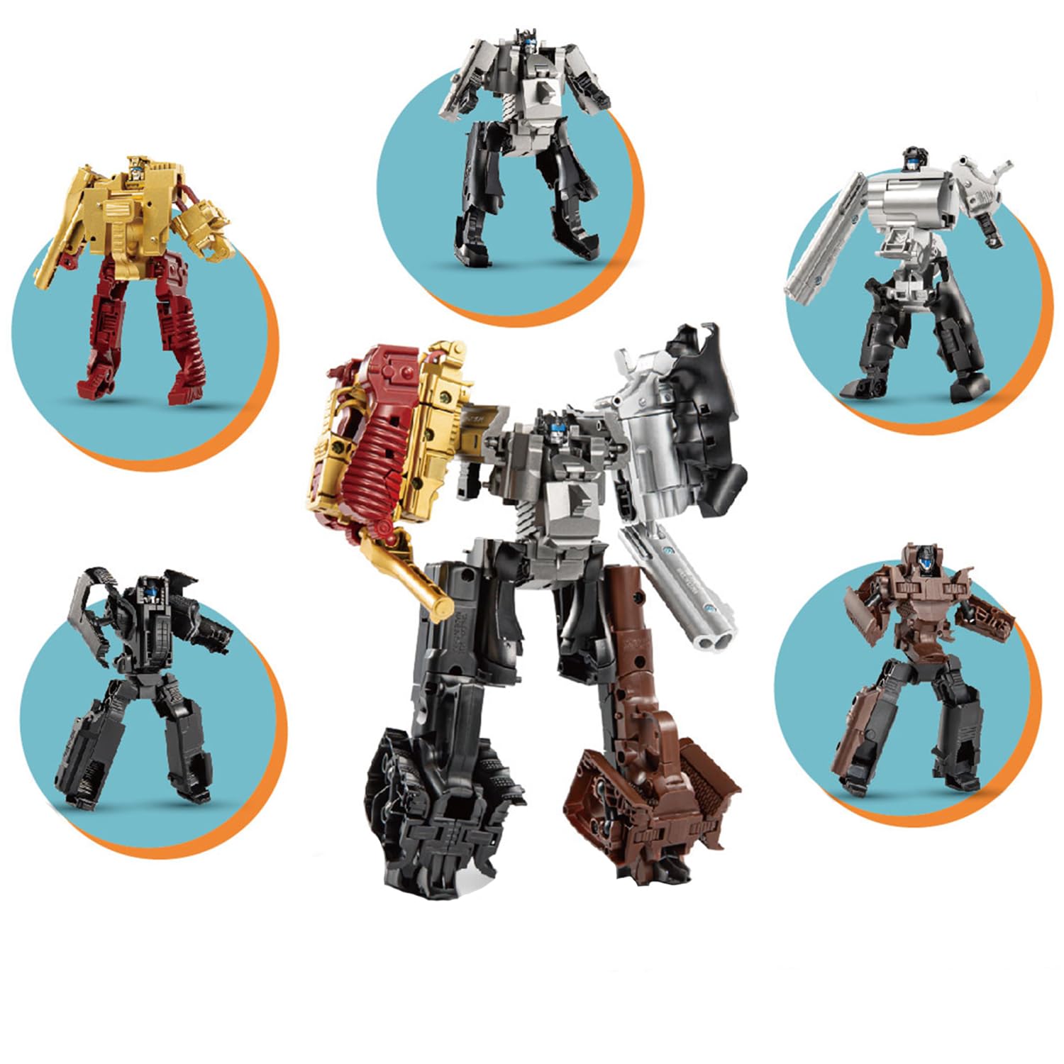 YEIBOBO ! mini Transforming Toys 5-in-1 Robot for Boys 6+ Age